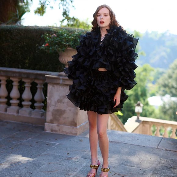 Selkie Raven Le Petit Chou Boa Jacket - S / NWOT - Picture 5 of 7